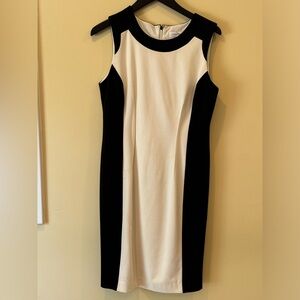 Calvin Klein, white and black dress